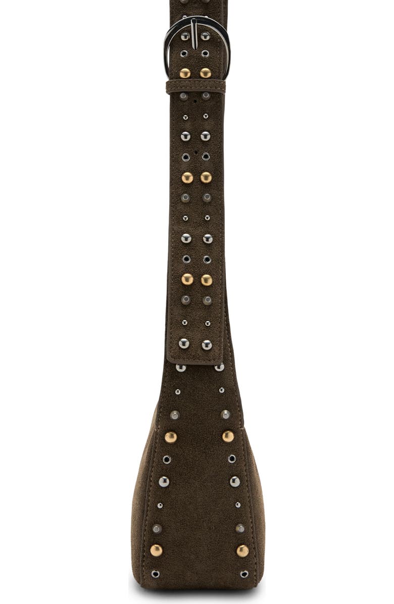 MANGO Suede Stud Crossbody Bag, Alternate, color, Khaki Green