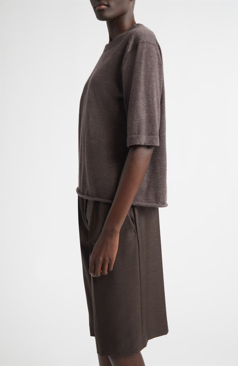 LOULOU DE SAISON Nala Cashmere T-Shirt, Alternate, color, Brown Melange