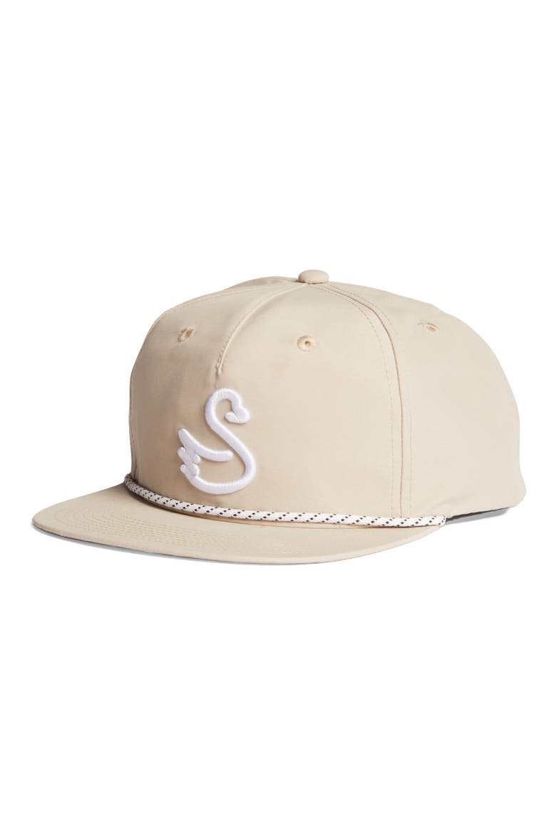 Dubs Embroidered Swan Rope Style Golf Hat, Main, color, TAN-WHITE