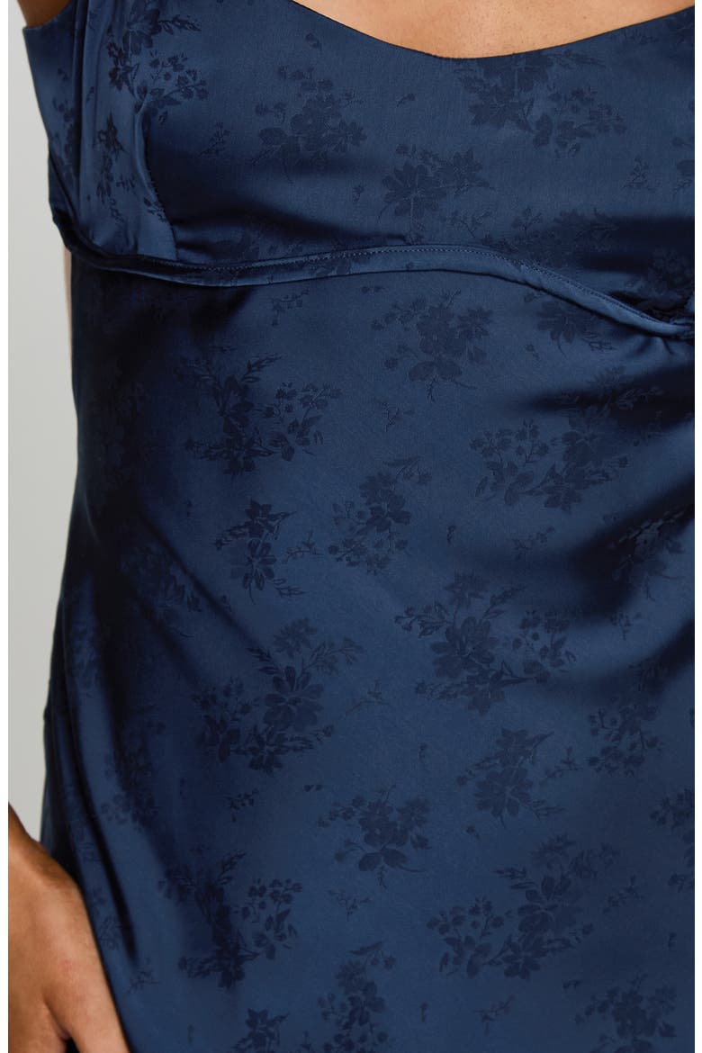 Clemence Satin Mini Slipdress, Alternate, color, NAVY
