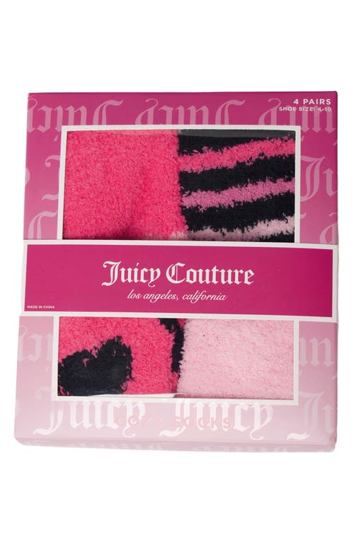Juicy Couture Assorted 4-pack Juicy Heart Softee Ankle Socks In Multi