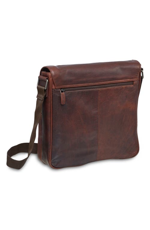 Mancini Leather Laptop Messenger Bag In Brown