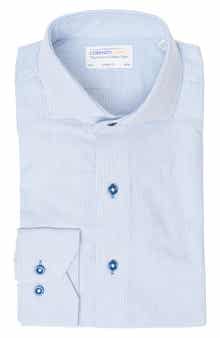 Textured Vertical Stripe Trim Fit Shirt