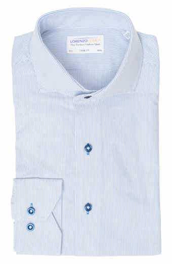 Lorenzo Uomo Textured Vertical Stripe Trim Fit Shirt