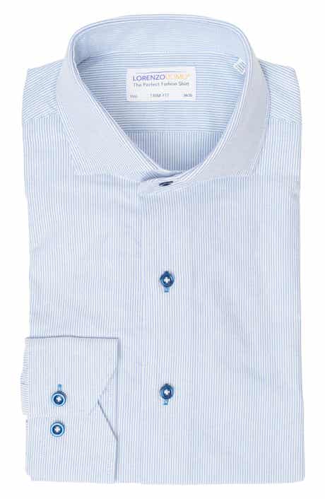 Lorenzo Uomo Textured Vertical Stripe Trim Fit Shirt