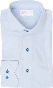 Lorenzo Uomo Textured Vertical Stripe Trim Fit Shirt