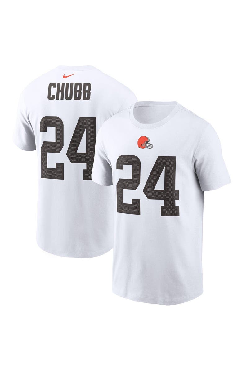 Nike Men's Nike Nick Chubb White Cleveland Browns Player Name & Number T-Shirt, Main, color, 