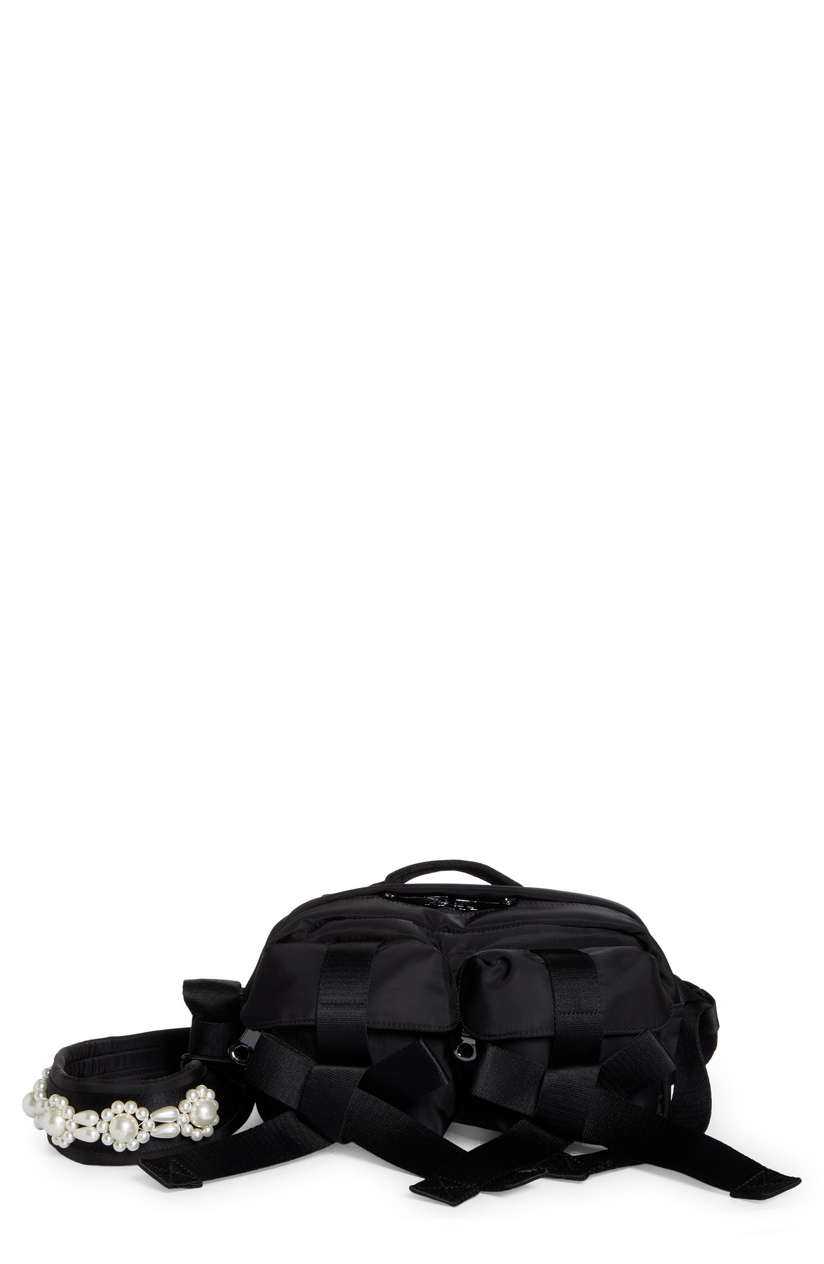 Crossbody Bum Bag, Main, color, BLACK/PEARL