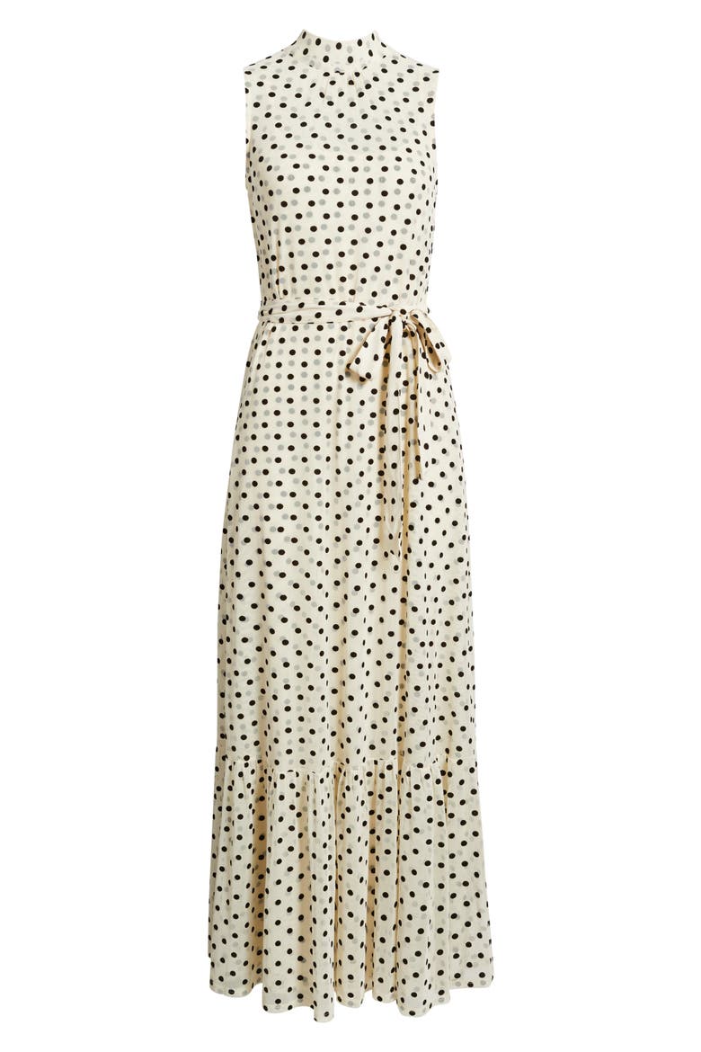 Polka Dot Sleeveless Gown, Alternate, color, IVORY/ BLACK