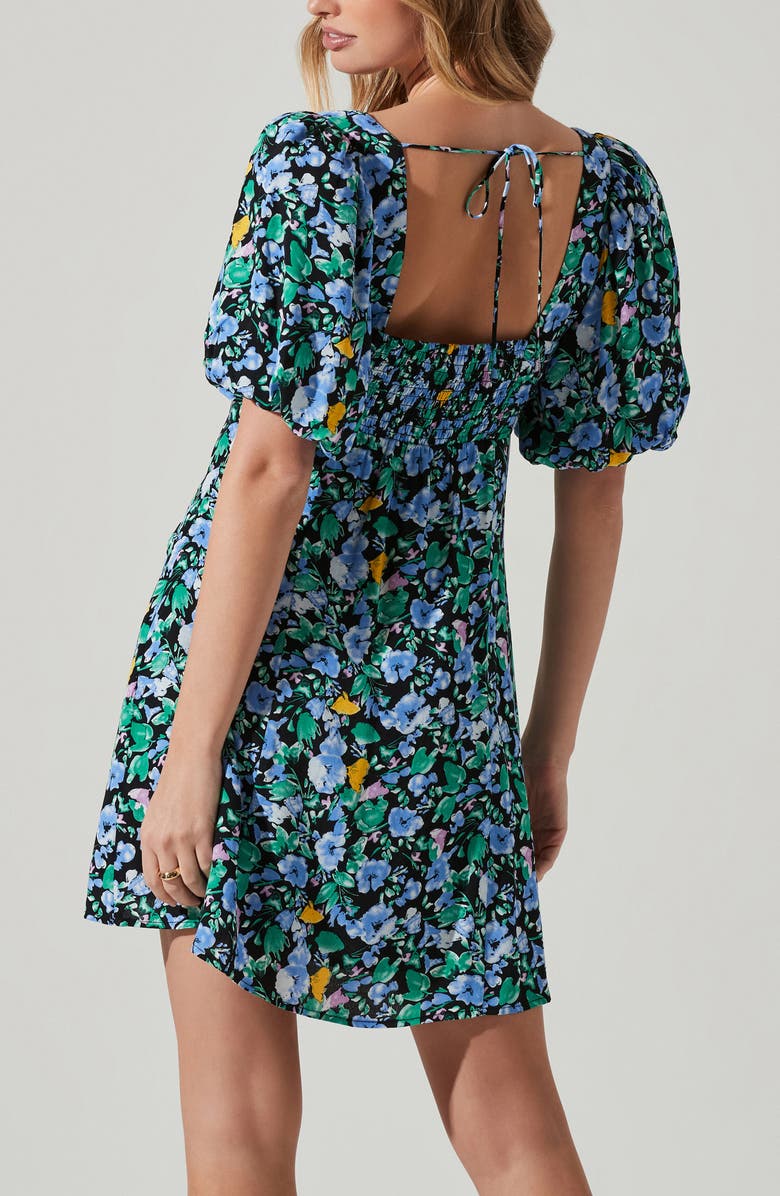 ASTR the Label Floral Print Puff Sleeve Dress, Alternate, color, 