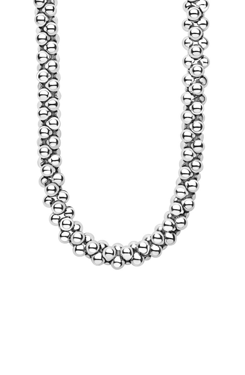 LAGOS Caviar Bubbly Beaded Necklace, Main, color, Sterling Silver