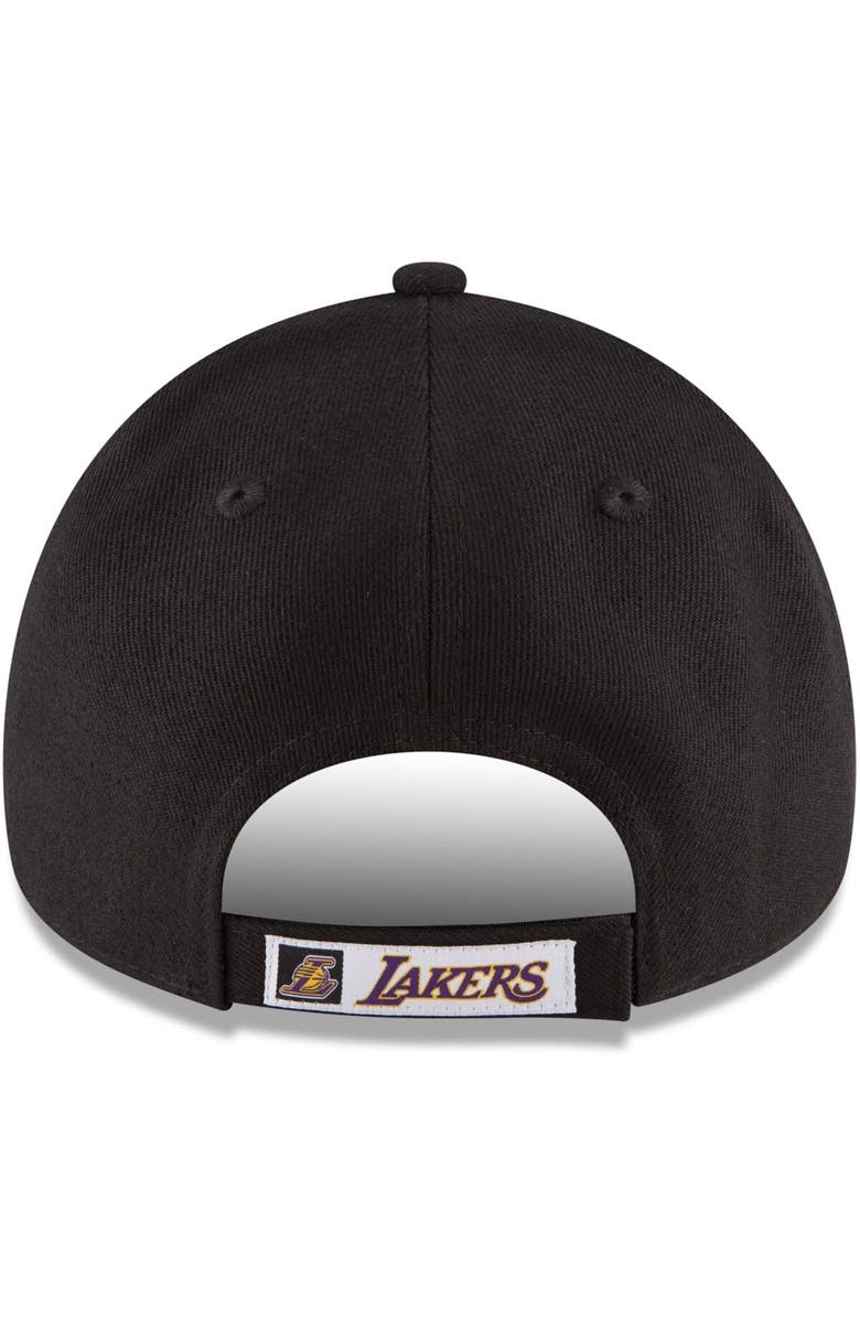 New Era Men's New Era Black Los Angeles Lakers Official Team Color The League 9FORTY Adjustable Hat, Alternate, color, 