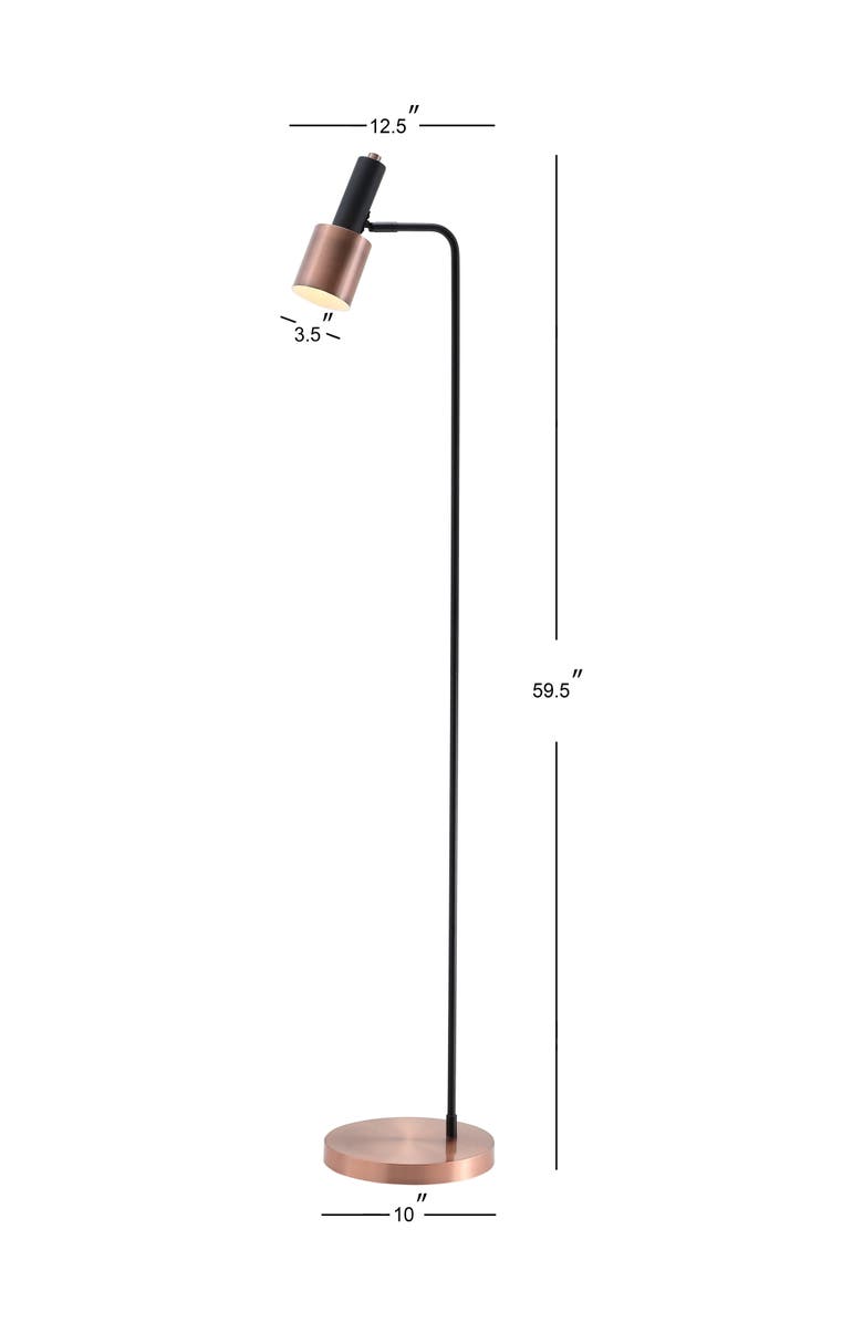 JONATHAN Y Brady 59.50" Metal LED Task Floor Lamp, Copper/Black, Alternate, color, Copper/Black