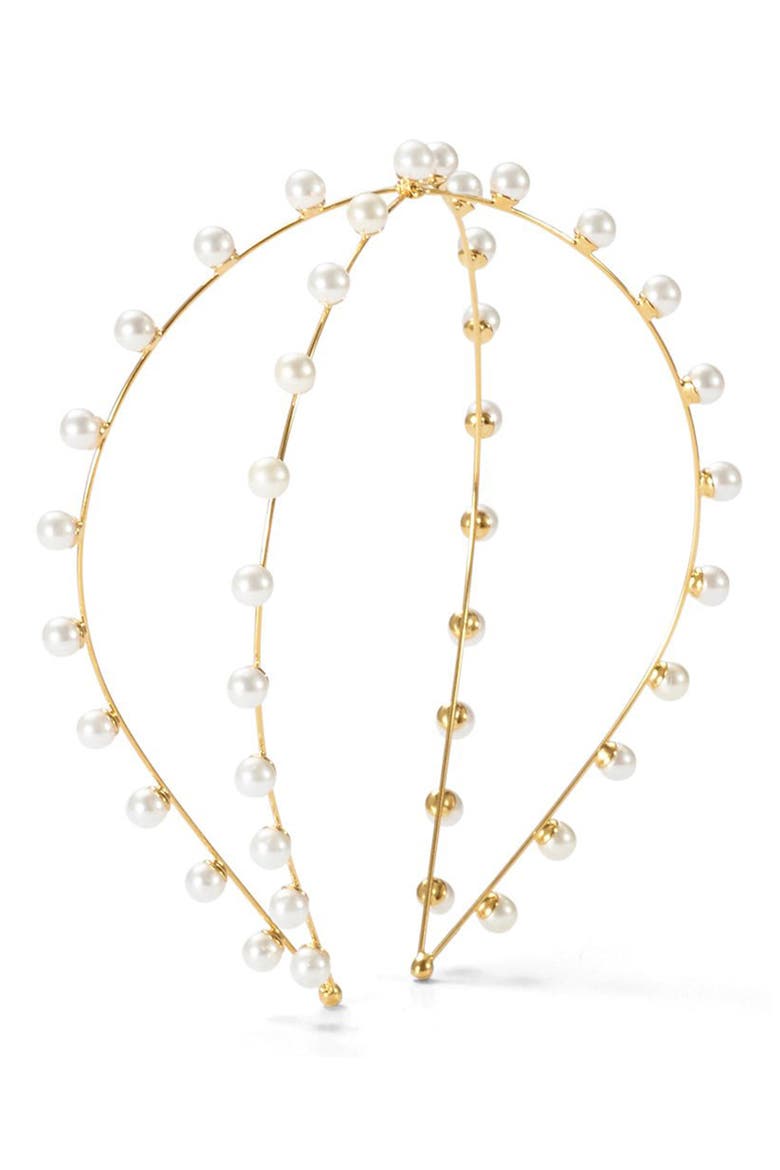 Nikki Pearl Headband, Main, color, GOLD