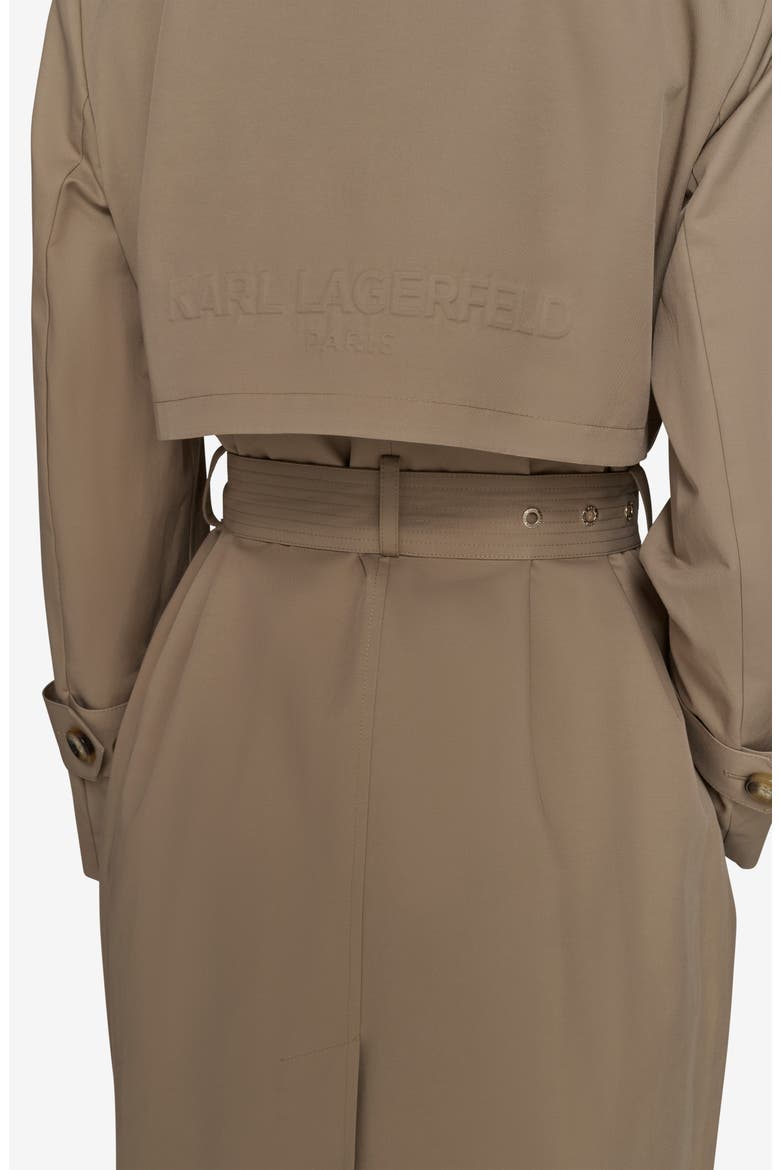 Water Resistant Embossed Logo Detail Cotton Blend Trench Coat, Alternate, color, KHAKI
