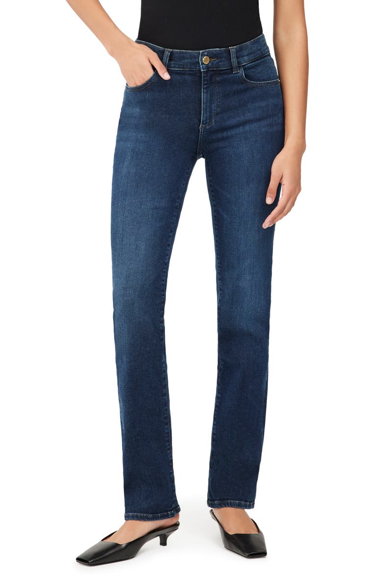 Mara Instasculpt Mid Rise Straight Leg Jeans, Main, color, INDIA INK