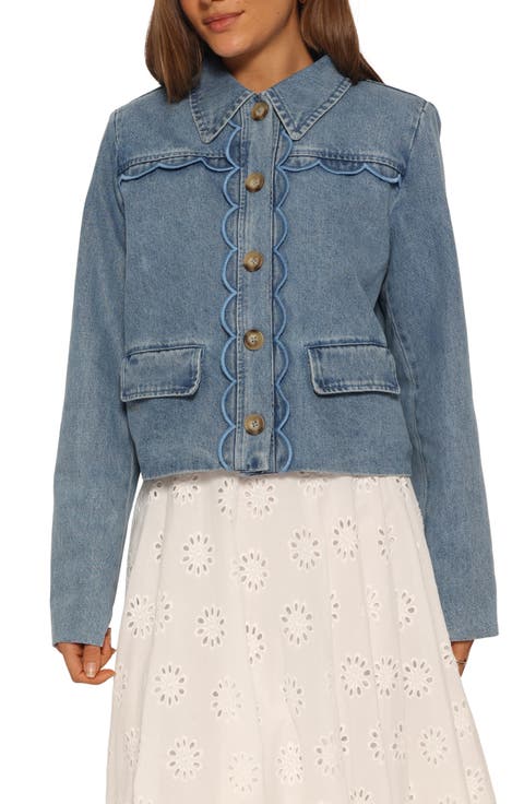 Heidi Scalloped Trim Denim Jacket