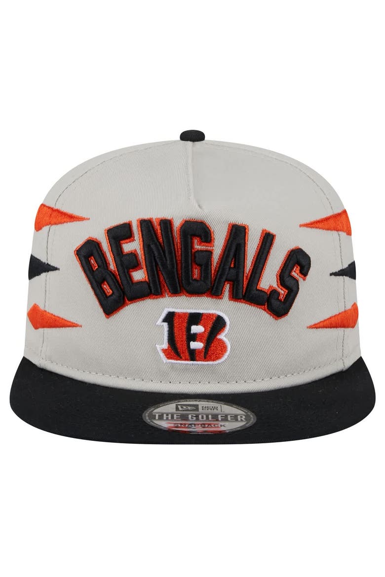 Men's New Era Stone/Orange Cincinnati Bengals Athletic Golfer Snapback Hat, Alternate, color, Stone