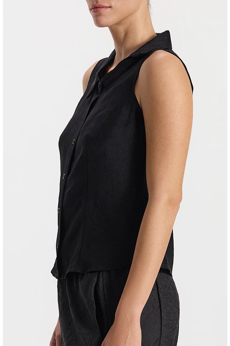 Kim Sleeveless Button-Down Top, Alternate, color, Black