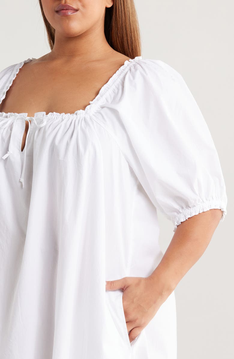 Nordstrom Tie Front Cotton Nightgown, Alternate, color, White