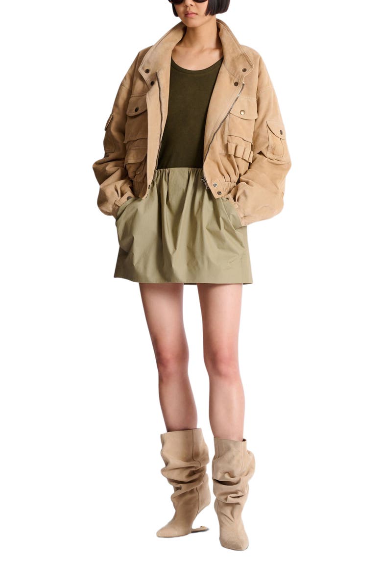 Balmain Cotton poplin balloon skirt, Alternate, color, Green