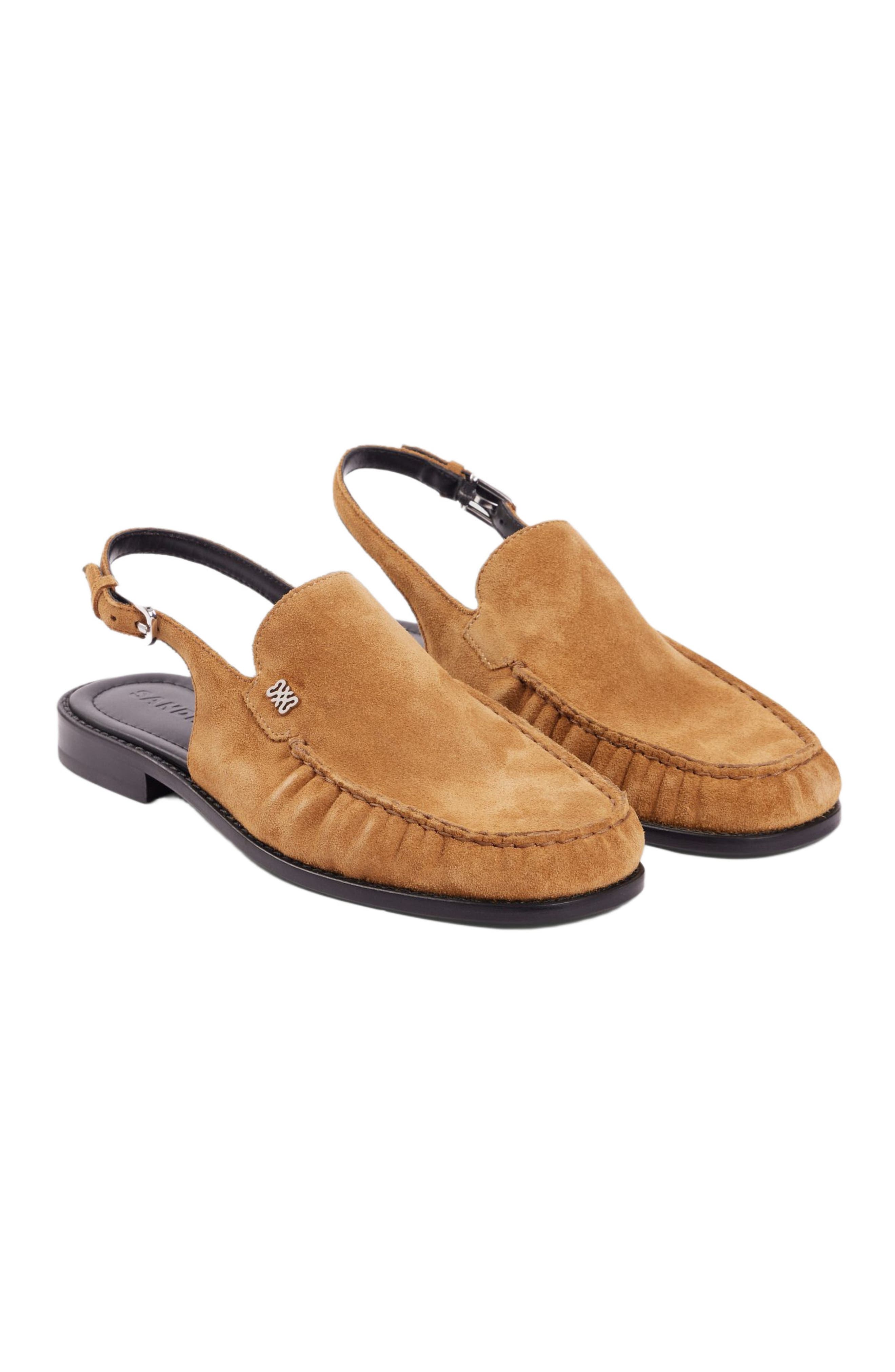 SANDRO Suede loafers, Alternate, color, Beige