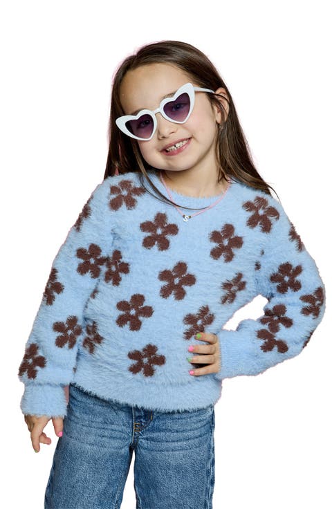 Kids' Floral Fuzzy Sweater