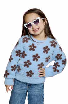Kids' Floral Fuzzy Sweater