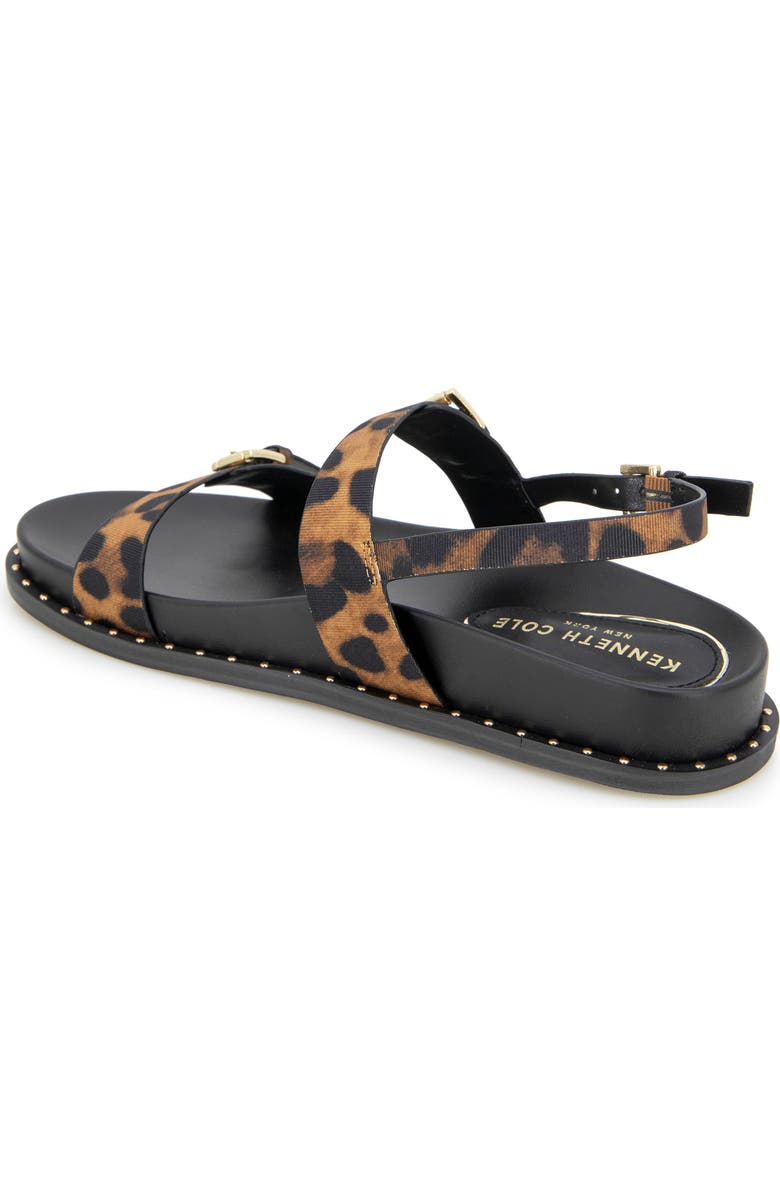 Kenneth Cole Drinity Flat Slingback Sandal, Alternate, color, Leopard Fabric