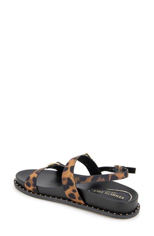 Kenneth Cole Drinity Flat Slingback Sandal In Leopard Fabric