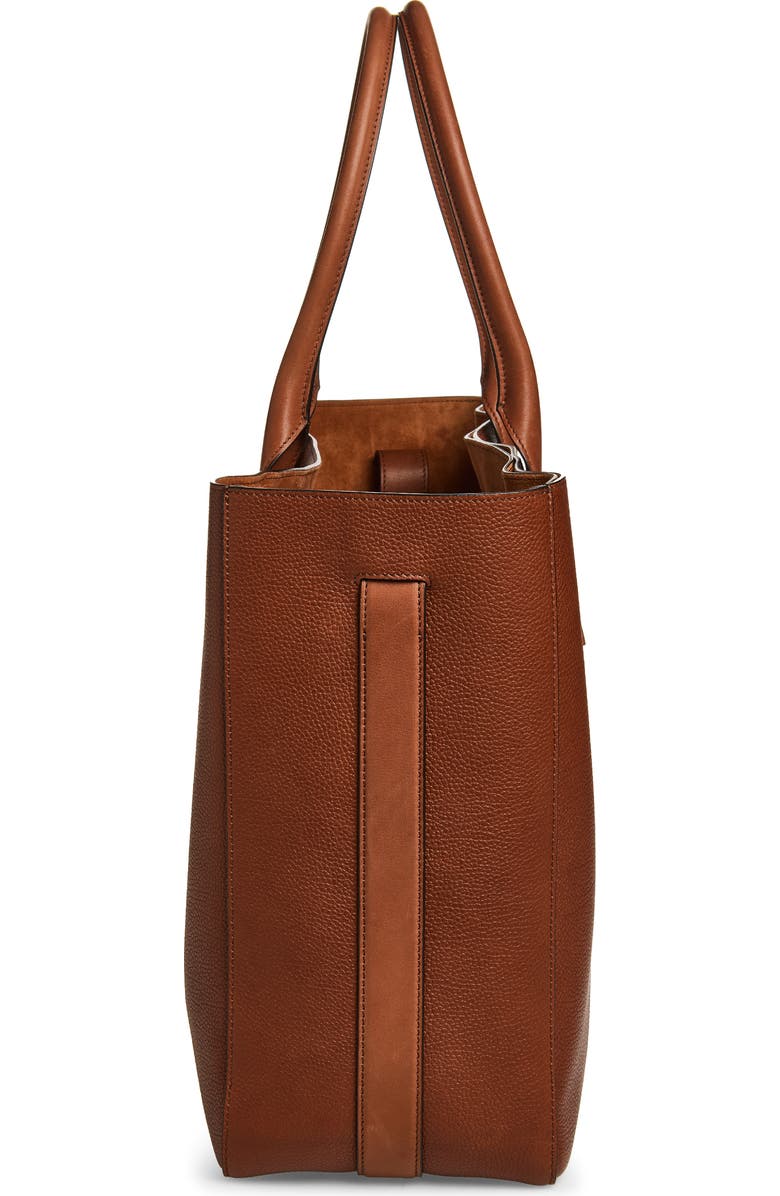 TOM FORD Grained Leather East/West Tote, Alternate, color, Brunette