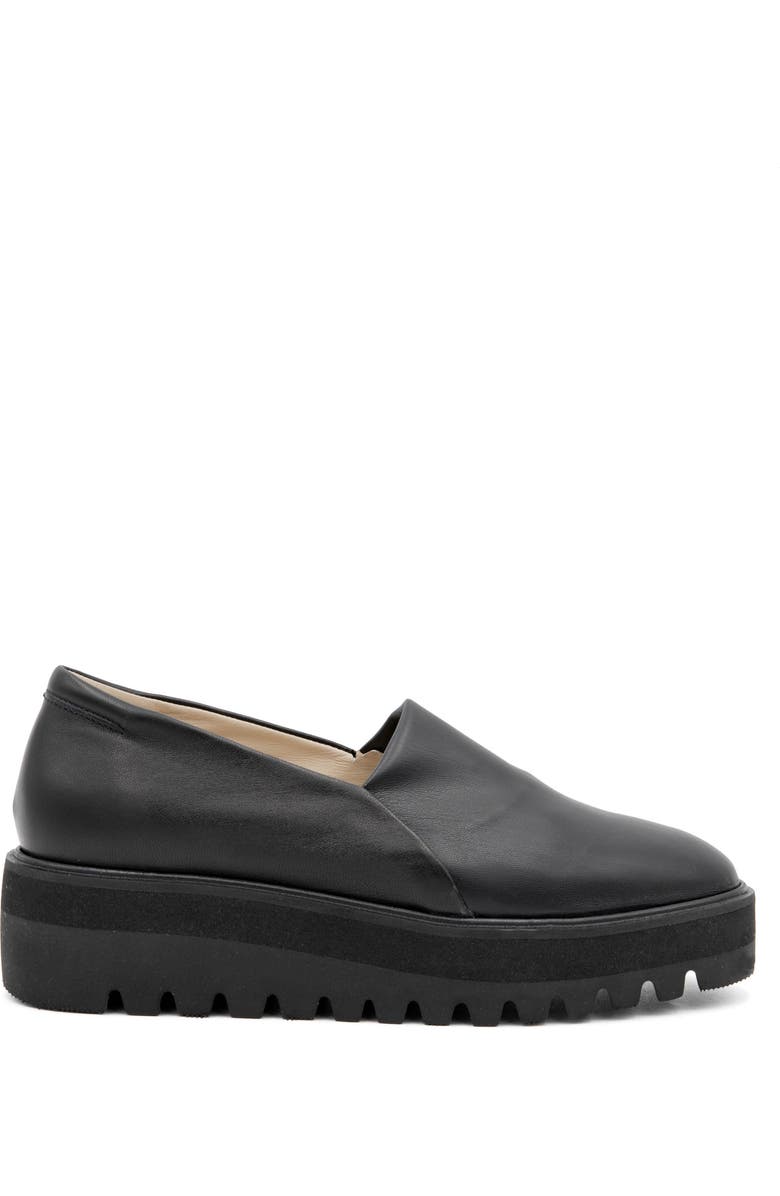 Amalfi by Rangoni Enfasi Platform Wedge Loafer, Alternate, color, Black Harley Black Parmasoft