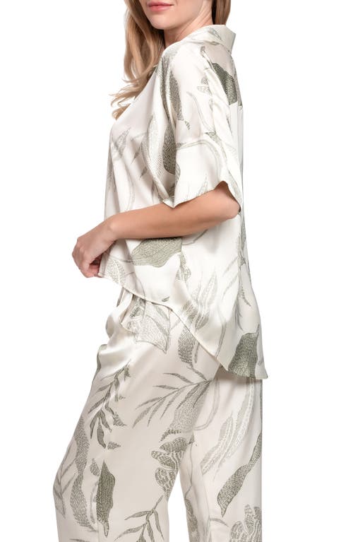 Midnight Bakery Seagrass Satin Pajamas In White