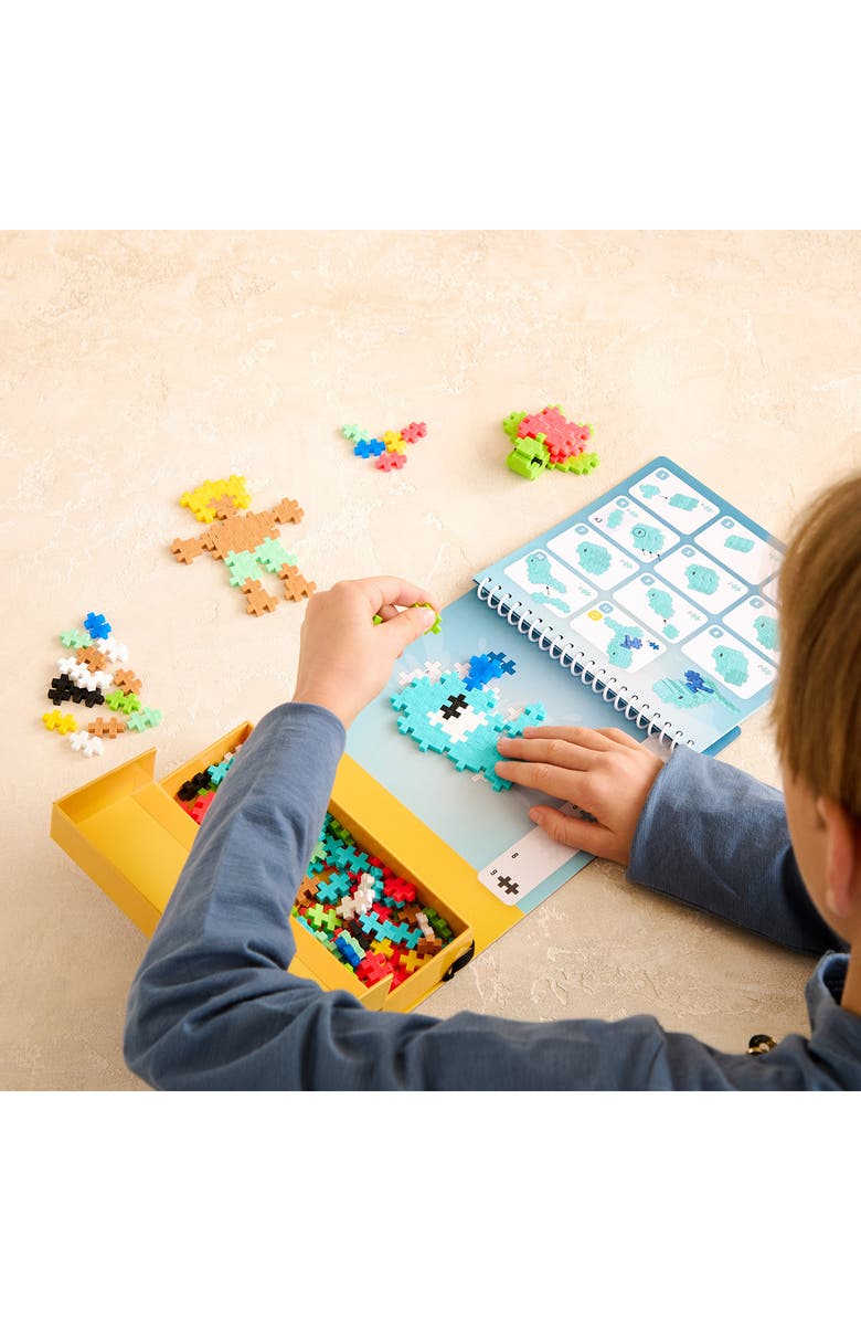 Plus-Plus USA Ocean Puzzle by Number Activity Pad Playset, Alternate, color, Blue Multi