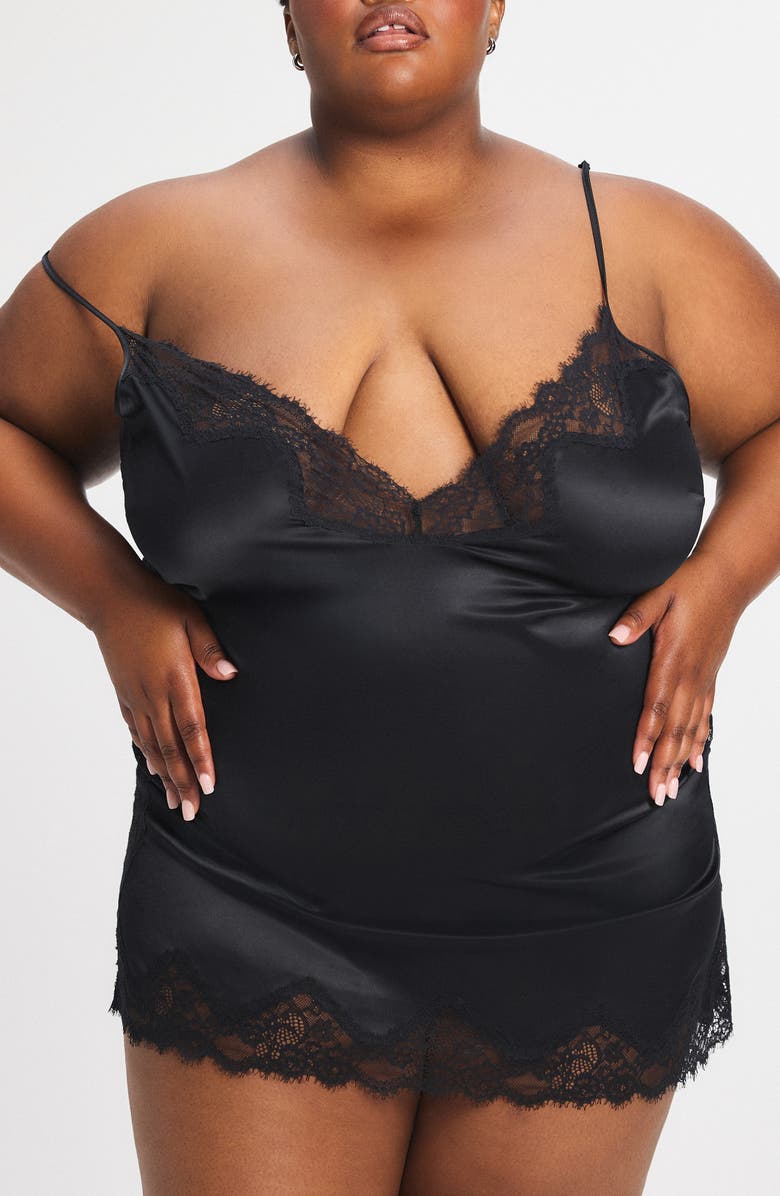 SAVAGE X FENTY Nite Shade Sleep Chemise, Alternate, color, Black Caviar