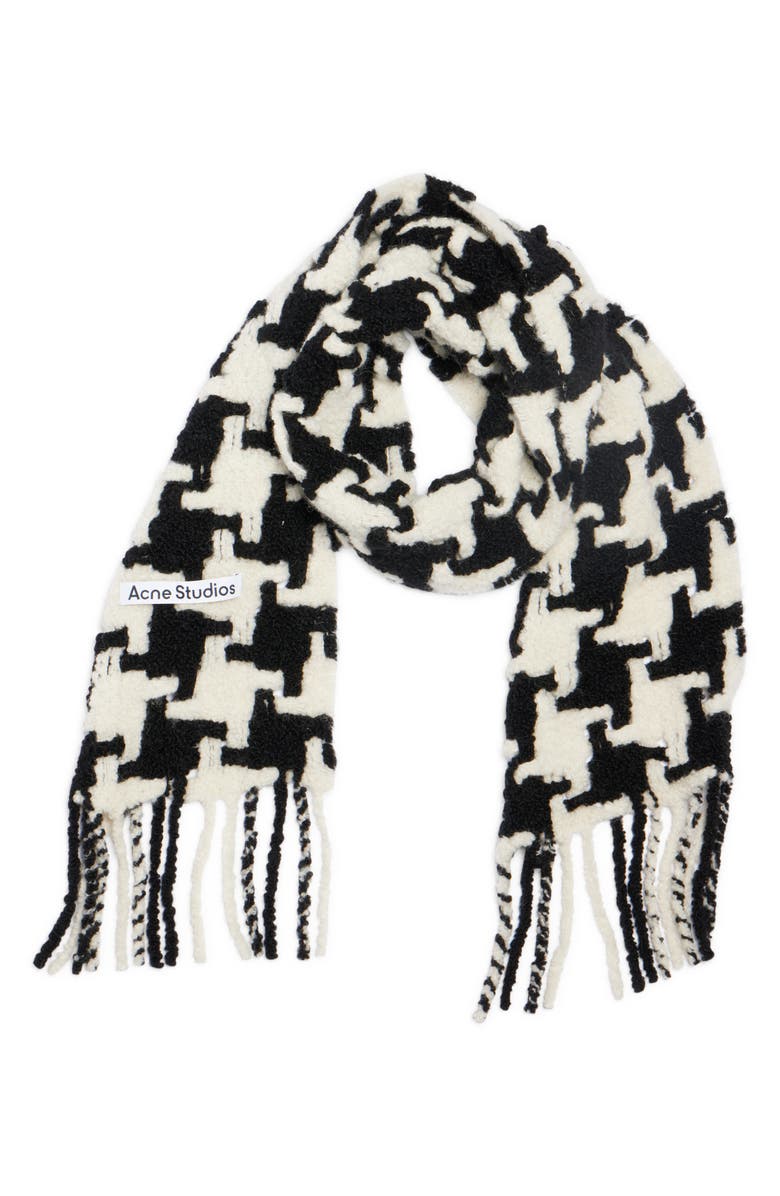 Acne Studios Houndstooth Check Alpaca Blend Scarf, Alternate, color, 