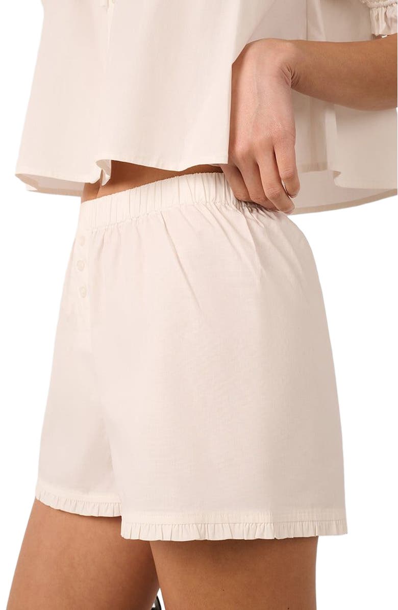 WeWoreWhat Ruffle Boxer Short, Alternate, color, Ivory