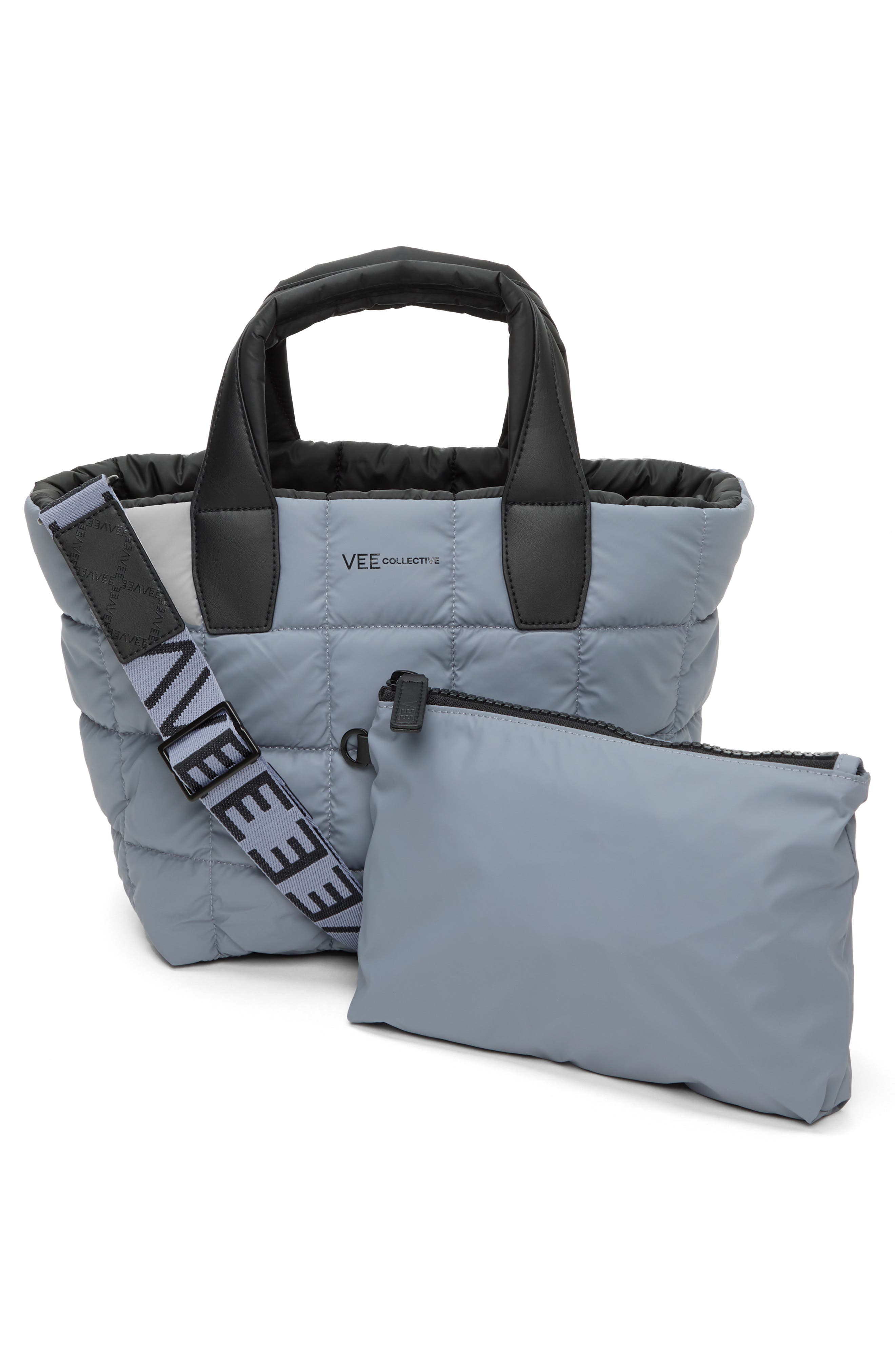 VeeCollective Small Porter Water Repellent Quilted Tote, Alternate, color, Slate Grey Gry
