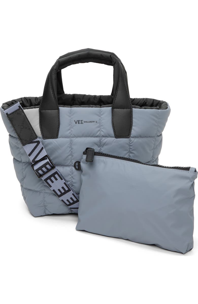 VeeCollective Small Porter Water Repellent Quilted Tote, Alternate, color, Slate Grey Gry