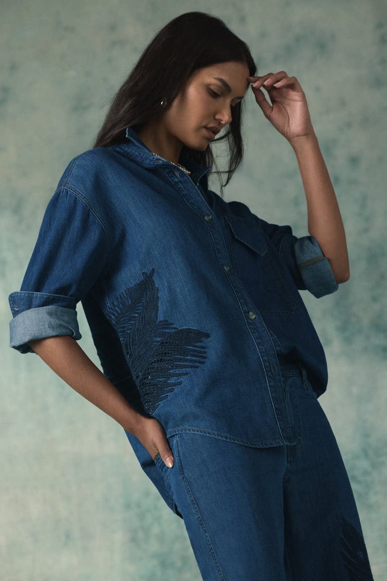 Oversized Button Down Shirt, Alternate, color, LA PALM