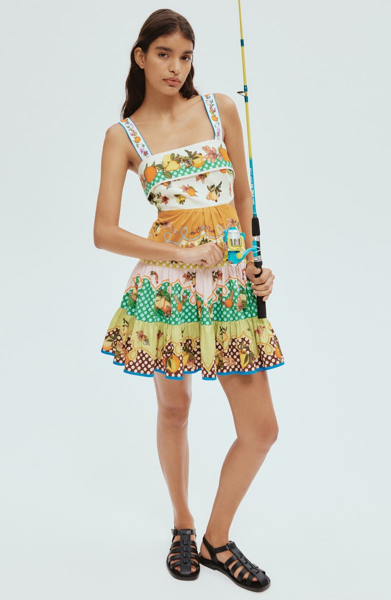 ALEMAIS Lemonis Print Cuotut Organic Cotton Minidress, Alternate, color, Multi