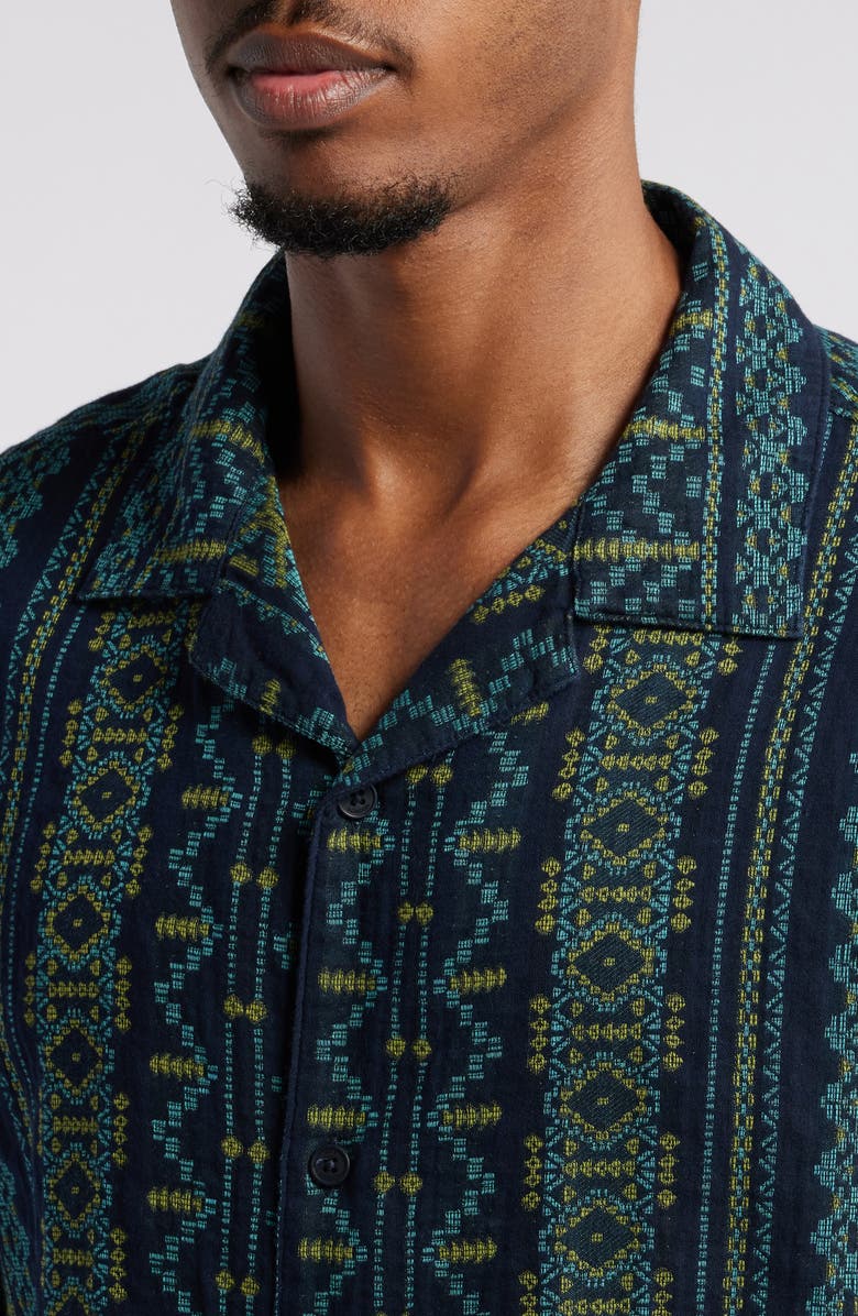 Wax London Didicot Stripe Cotton Camp Shirt, Alternate, color,