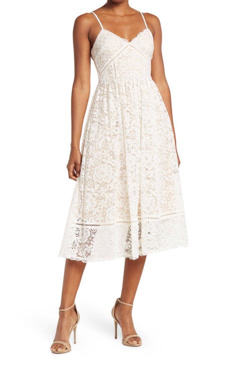 Crochet Stretch Lace Midi Dress