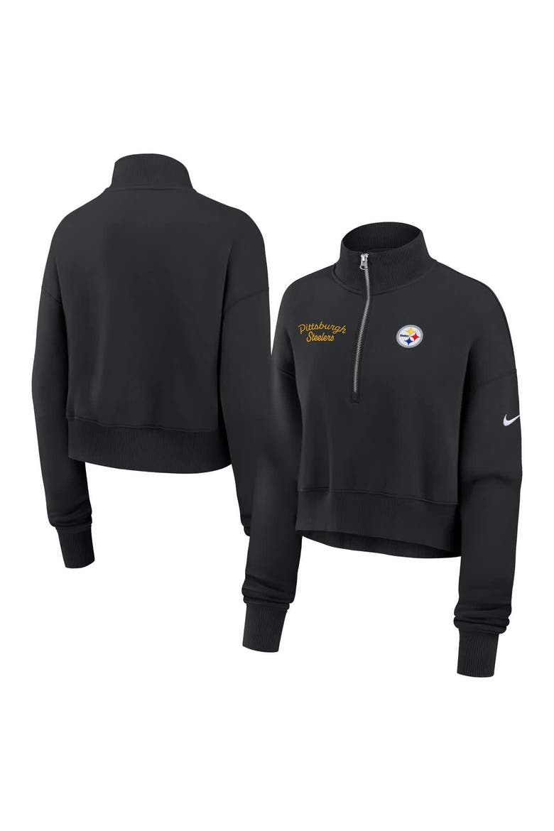 Women's Nike Black Pittsburgh Steelers Primetime Phoenix Half-Zip Sweatshirt, Alternate, color, Black