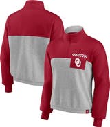 FANATICS Women's Fanatics Branded Crimson/Heathered Gray Oklahoma Sooners Sideline to Sideline Colorblock Quarter-Zip Jacket