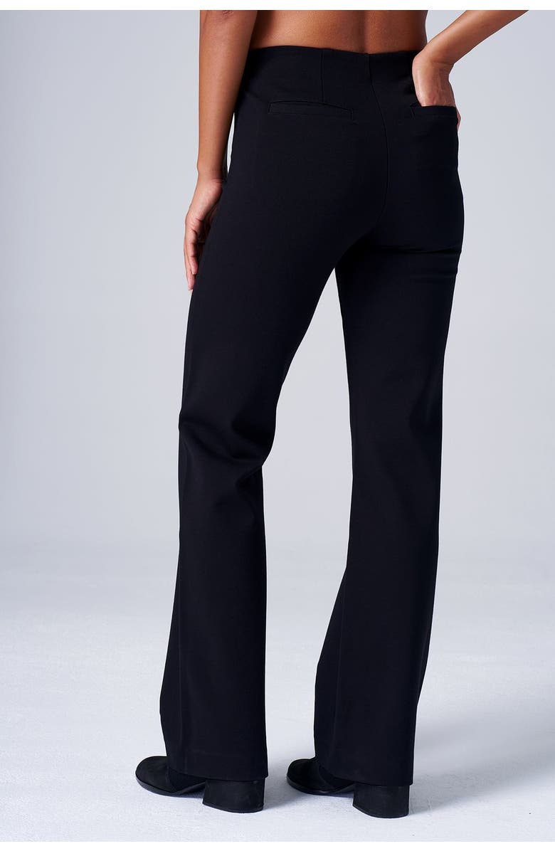 Franne Golde High Waist Bootcut Stretch Ponte Pant, Alternate, color, Black