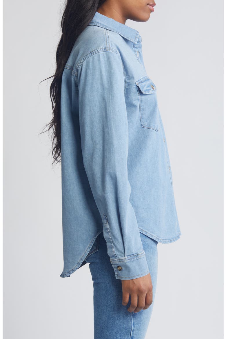 Denim Button-Up Shirt, Alternate, color, INDIGO641