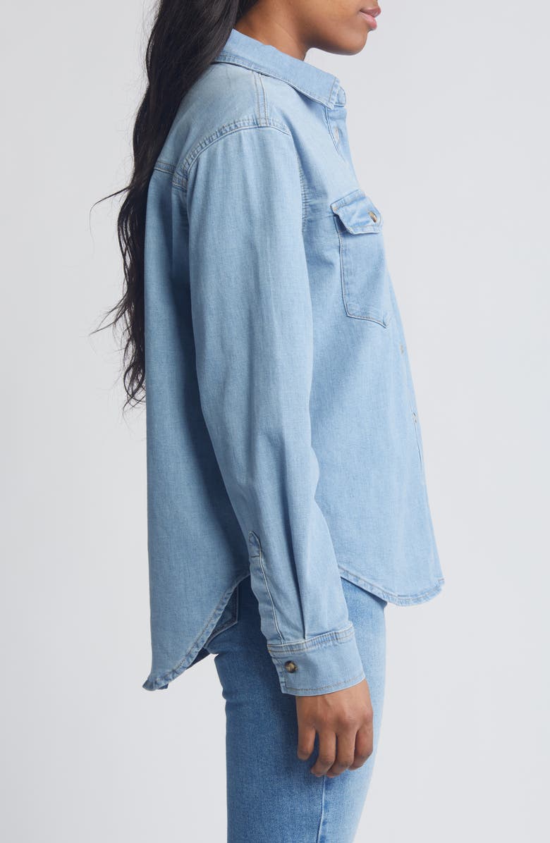 Good American Denim Button-Up Shirt, Alternate, color, Indigo641