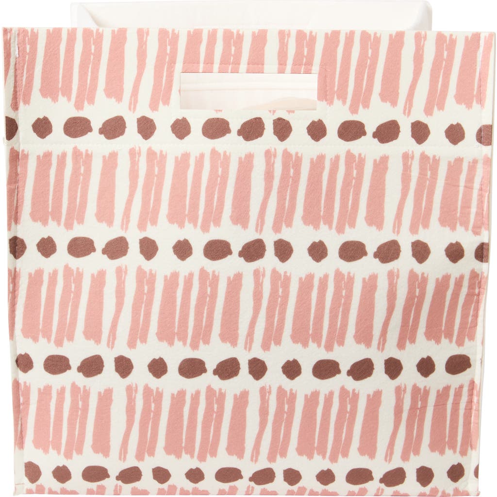 Dance Happy Lines & Dots Felt Storage Bin In Rose