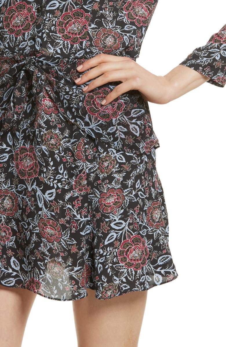 Veronica Beard Dropped Tie Waist Silk Dress, Alternate, color, 